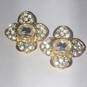 Gold and Silver Floral Earrings
